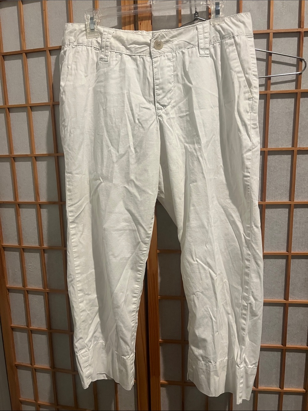 JAG Women’s Size 8 White Slim Fit Cropped Pants Cotton Stretch